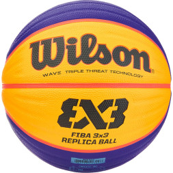 Мяч баск  WILSON FIBA3x3 Replica, WTB1033XB, р 6, резина, бутил  камера, желто-синий