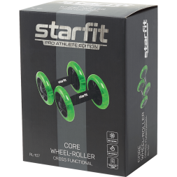 Ролики для пресса раздельные STARFIT RL-107, черный/ярко-зеленый