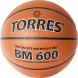 Мяч баск. TORRES BM600, B32025, р.5, ПУ, нейлон. корд, бут. камера, темнокоричневый-черн