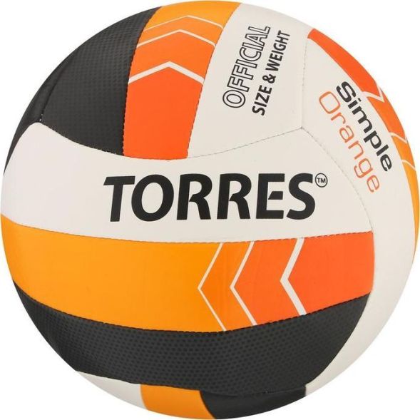 Мяч волейбольный TORRES Simple Orange, TPU, машинная сшивка, 18 панелей, р. 5